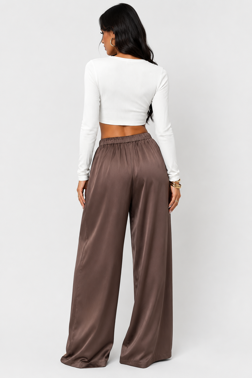 Pantalon large à taille élastique — Mia — Amielle Paris