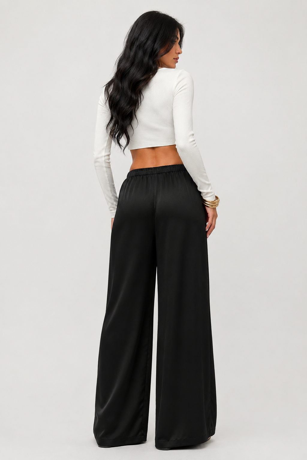 Pantalon large à taille élastique — Mia — Amielle Paris