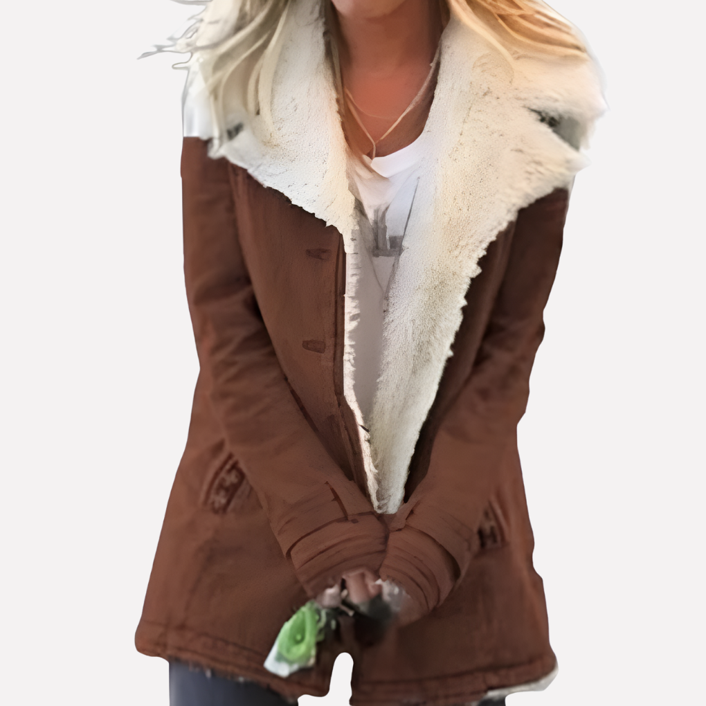 Quinn — Manteau long zippé à col montant — Amielle Paris