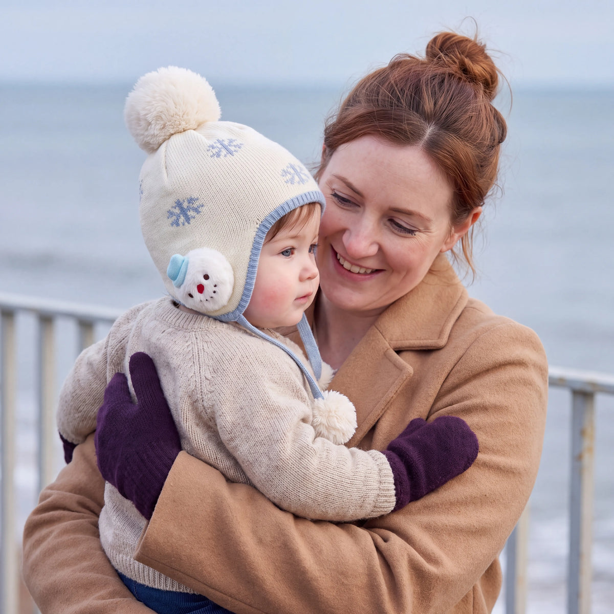 Bonnet bébé d’hiver doublé coton à cache-oreilles — vue 13