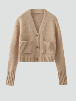 Gilet à col V et poches plaquées — Amielle Paris