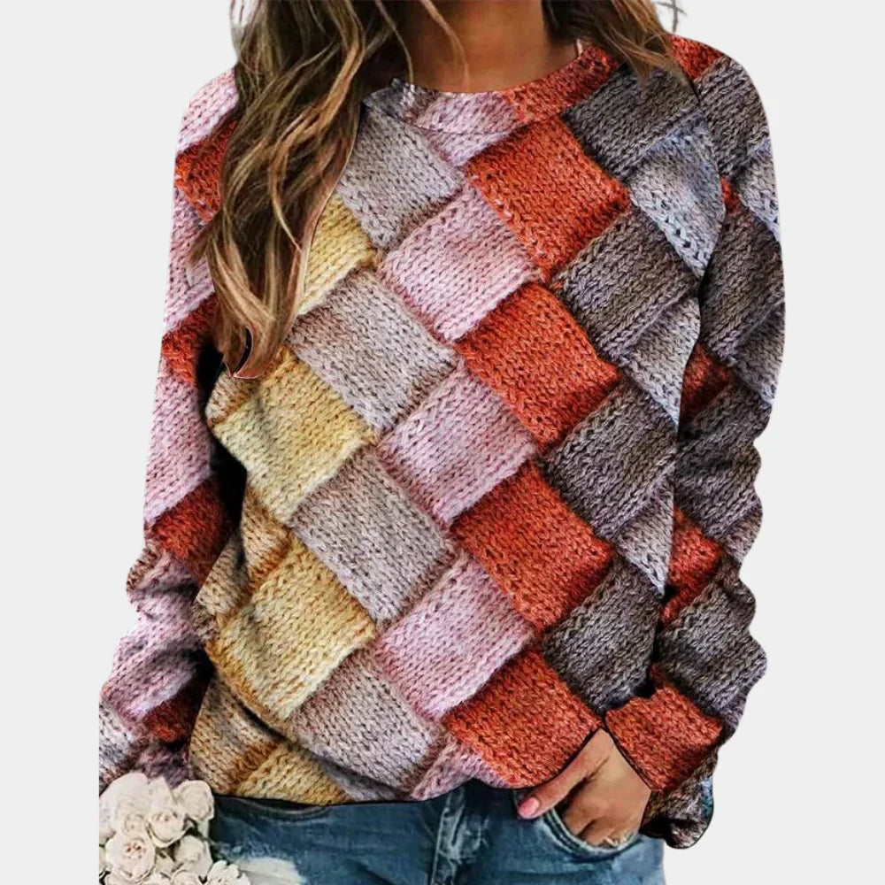 Bella — Pull en maille à losanges — Amielle Paris