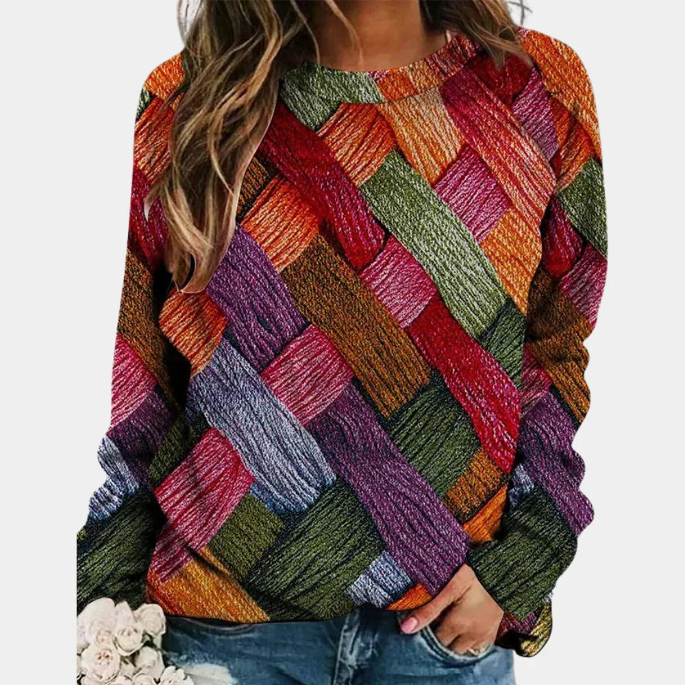 Bella — Pull en maille à losanges — Amielle Paris