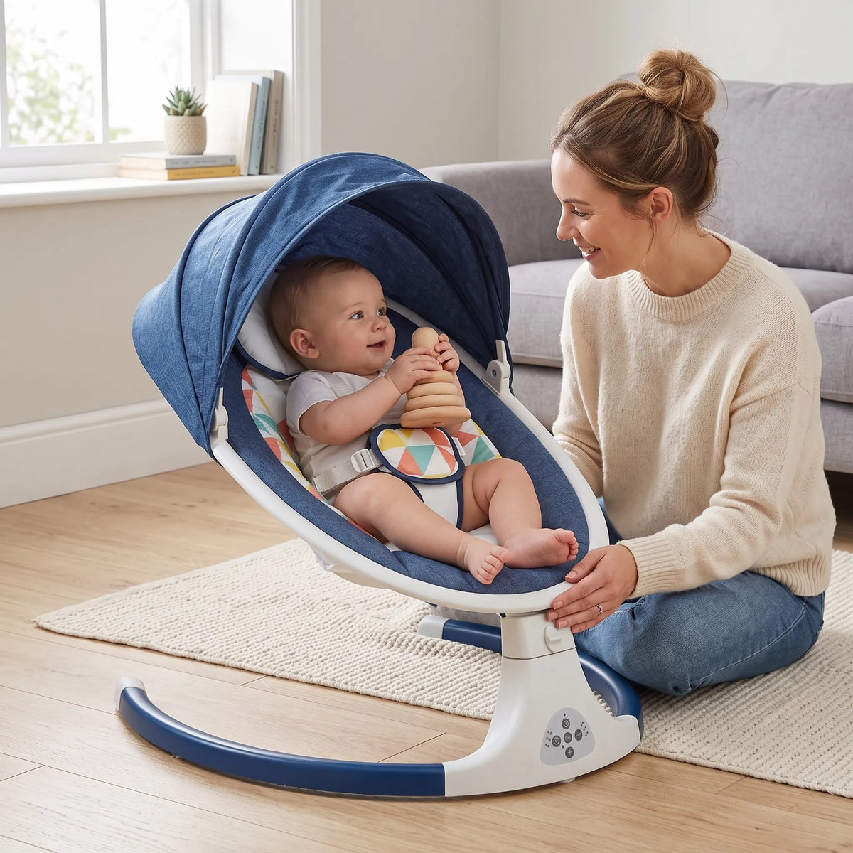 Balancelle bébé électrique avec télécommande — vue 1