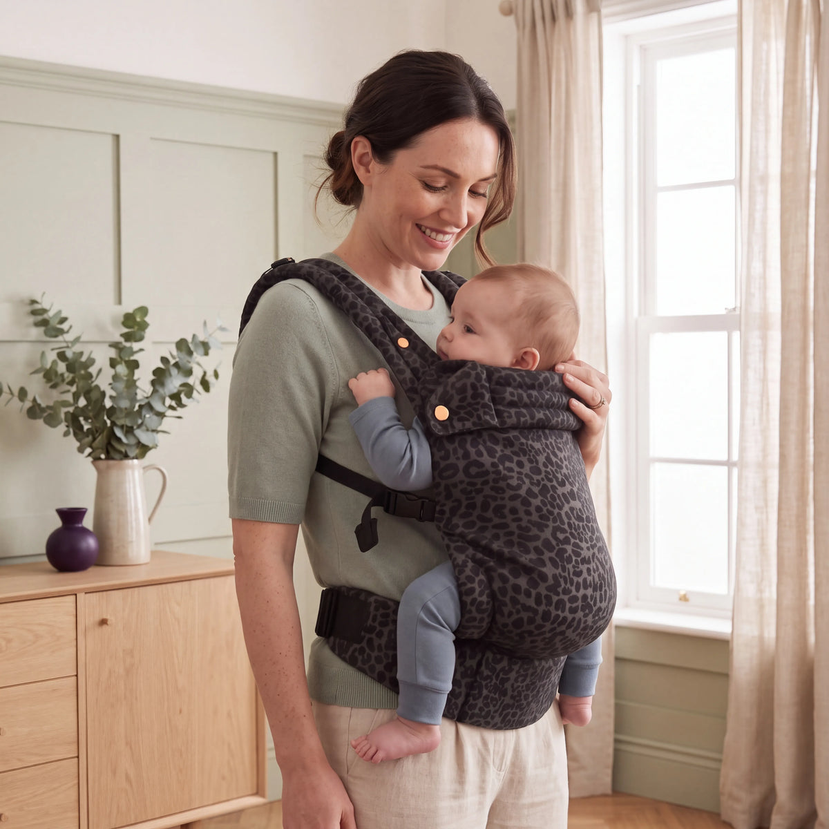 Porte-bébé réglable en coton à bretelles croisées — vue 8