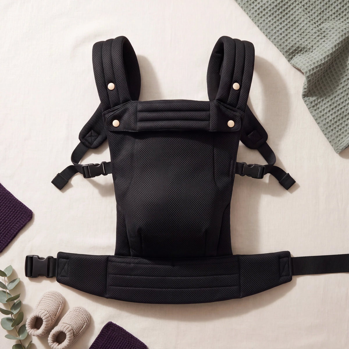 Porte-bébé réglable en coton à bretelles croisées — vue 17
