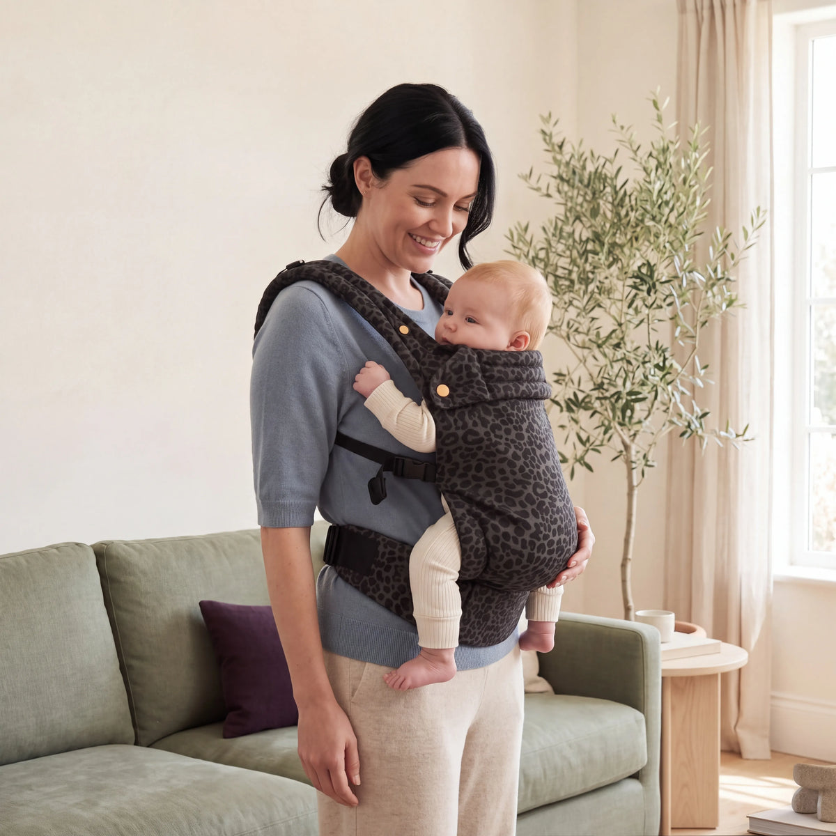 Porte-bébé réglable en coton à bretelles croisées — vue 20