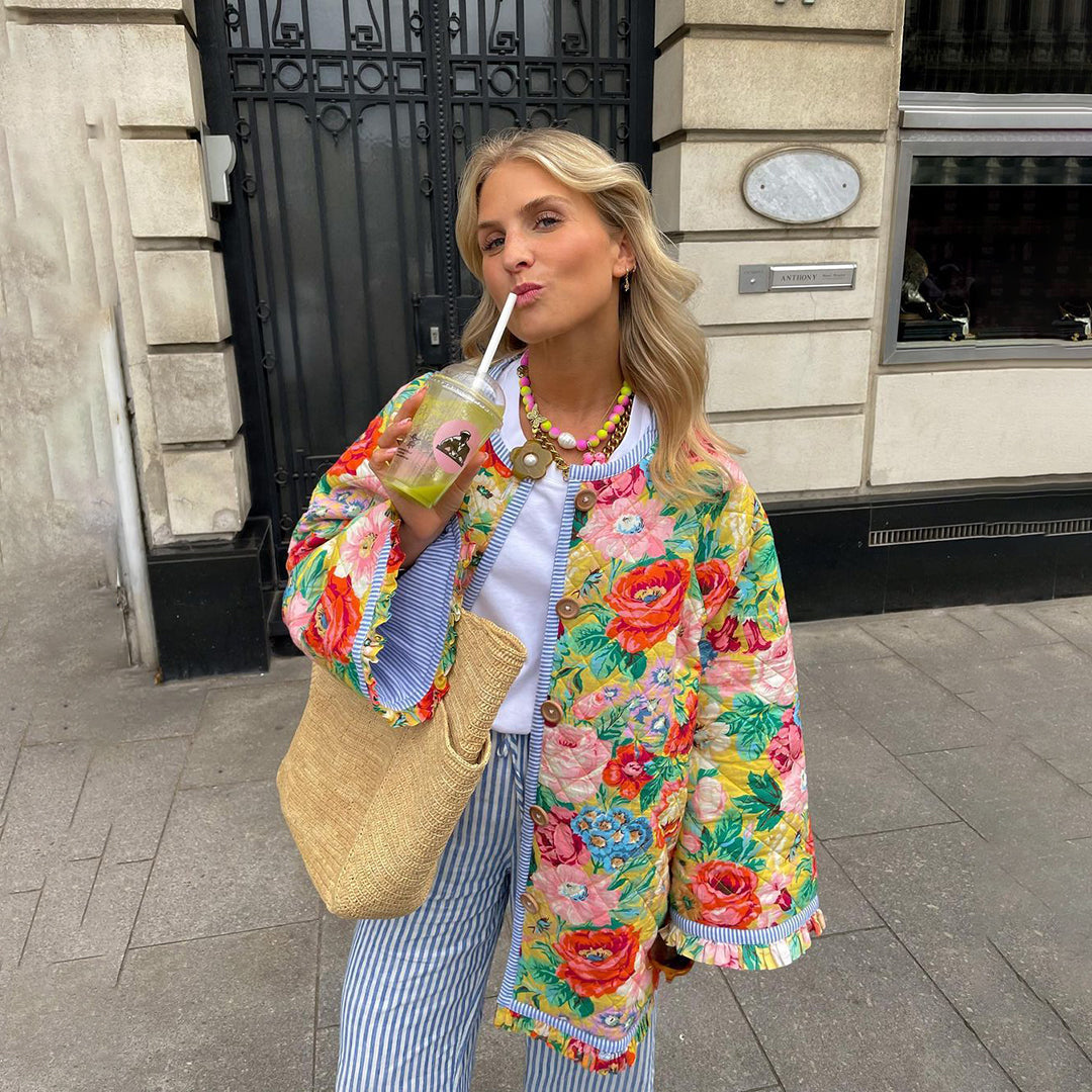 Fiona — Veste légère à motifs colorés — Amielle Paris