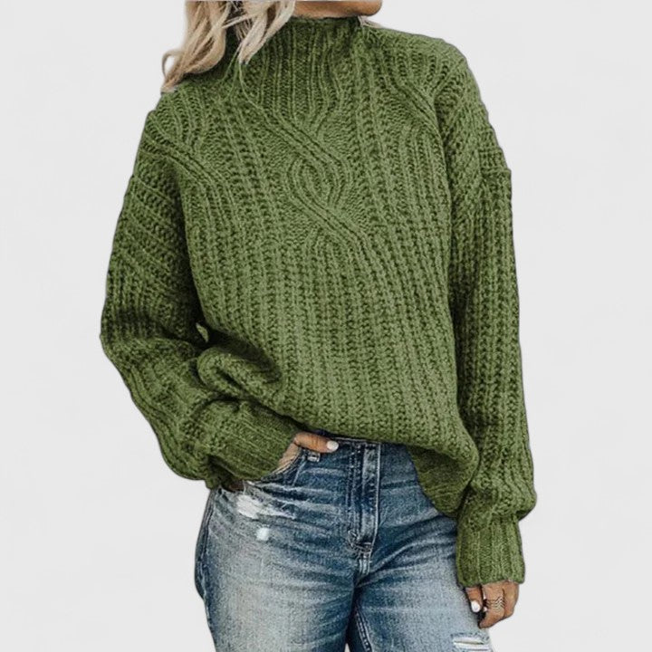 Pull ample torsadé à col montant — Amielle Paris