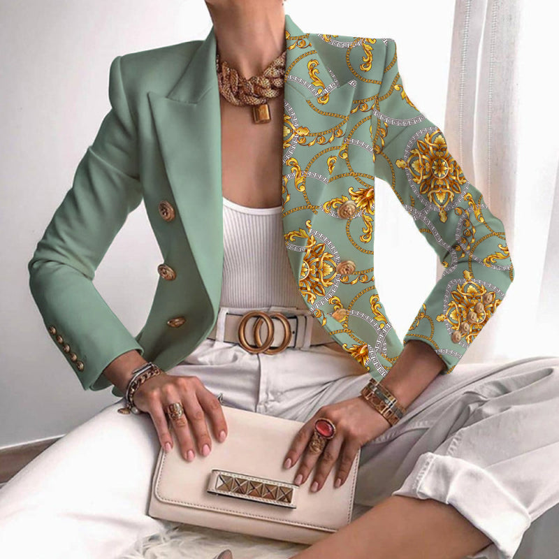 Blazer croisé à empiècements contrastants — Amielle Paris
