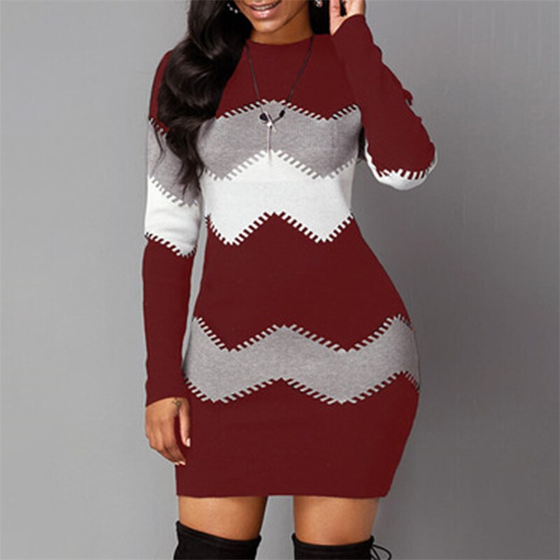 Camille — Robe en maille à motifs géométriques — Amielle Paris