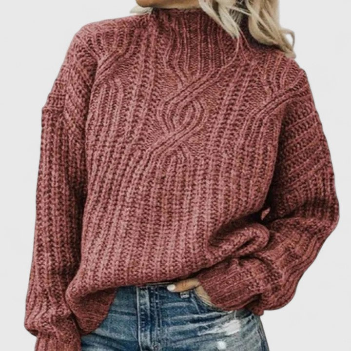 Pull ample torsadé à col montant — Amielle Paris