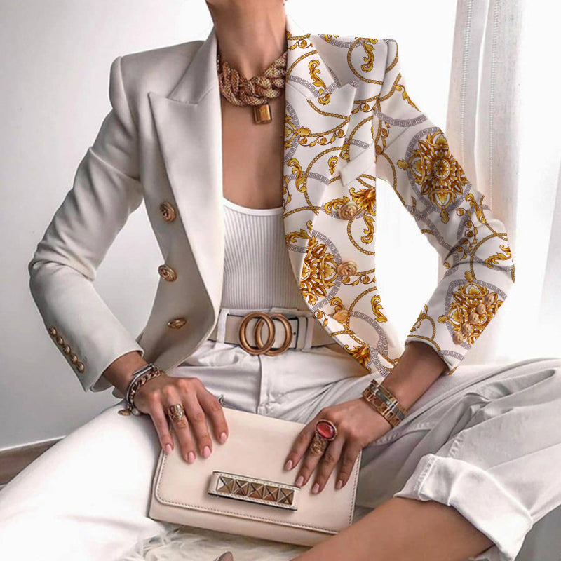 Blazer croisé à empiècements contrastants — Amielle Paris
