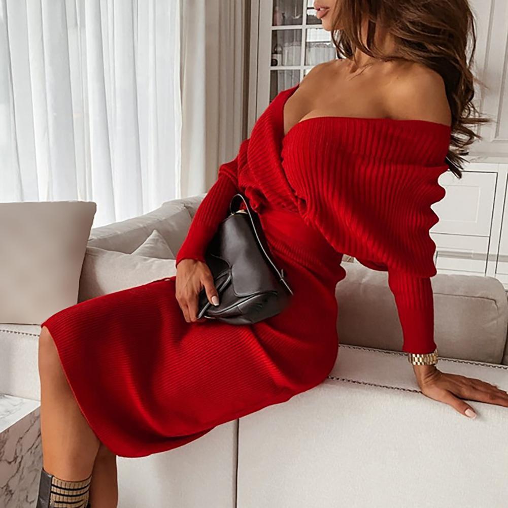 Adeline — Robe midi à épaules dégagées et taille nouée — Amielle Paris