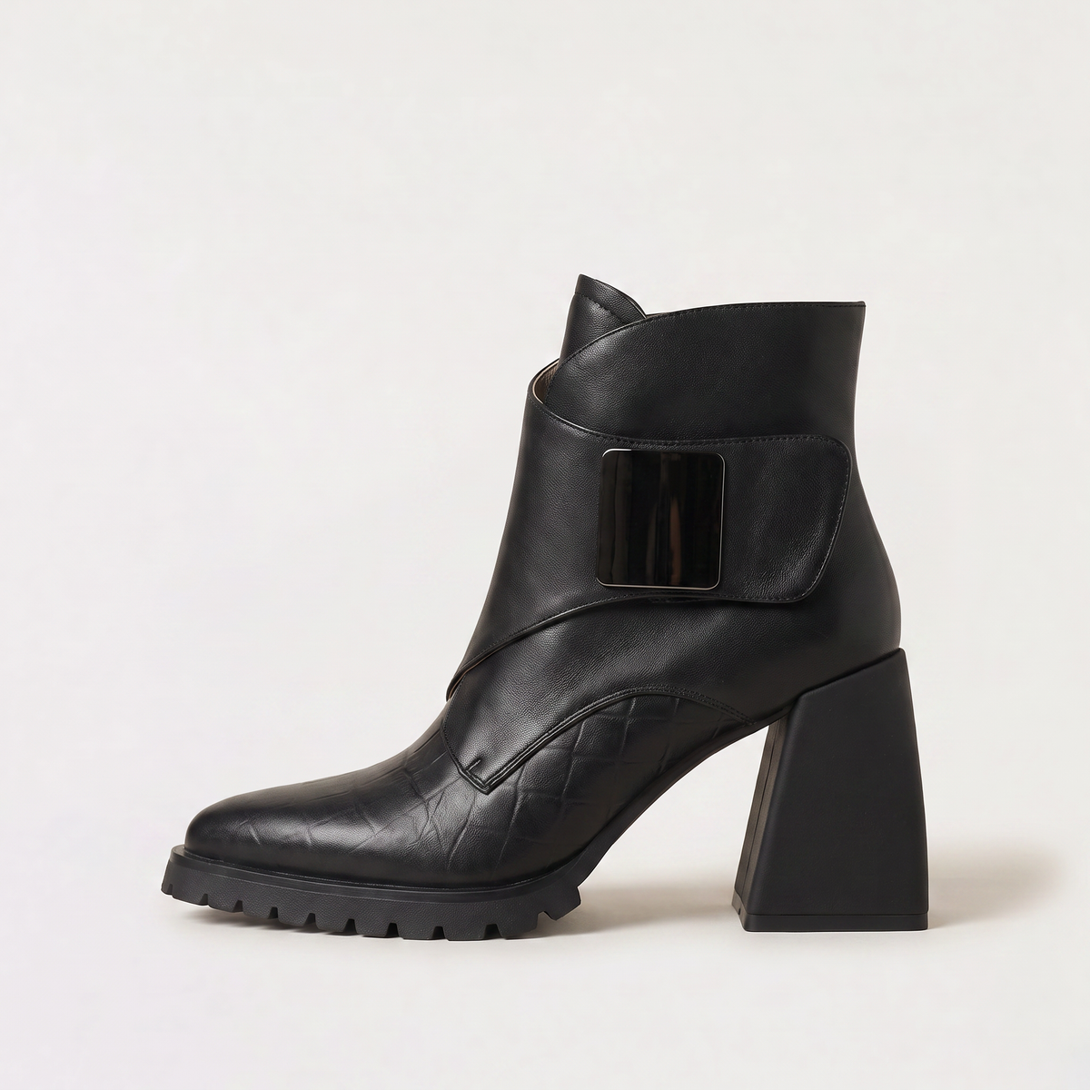 Bottines à plateforme et bout embossé crocodile — Amielle Paris — vue 1