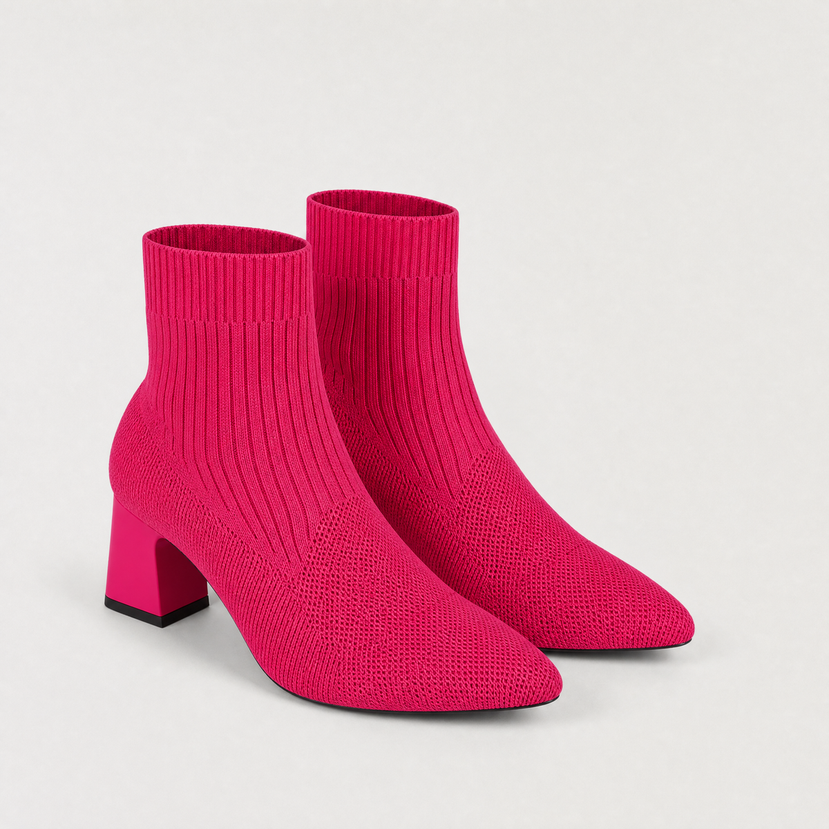 Bottes mi-mollet en textile à talon bloc — Amielle Paris — vue 4