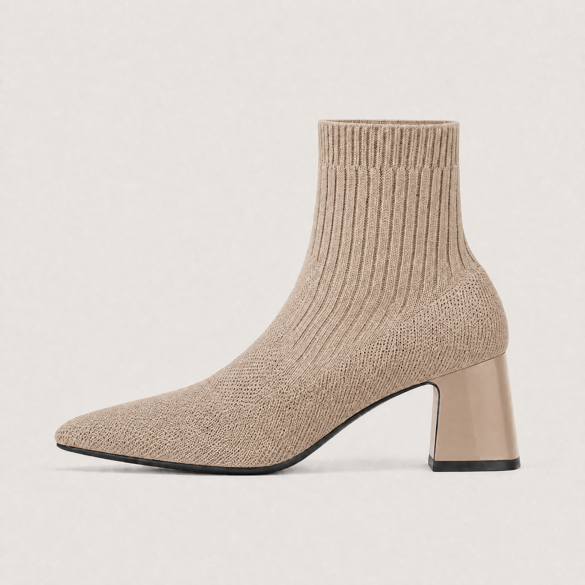 Bottes mi-mollet en textile à talon bloc — Amielle Paris — vue 7