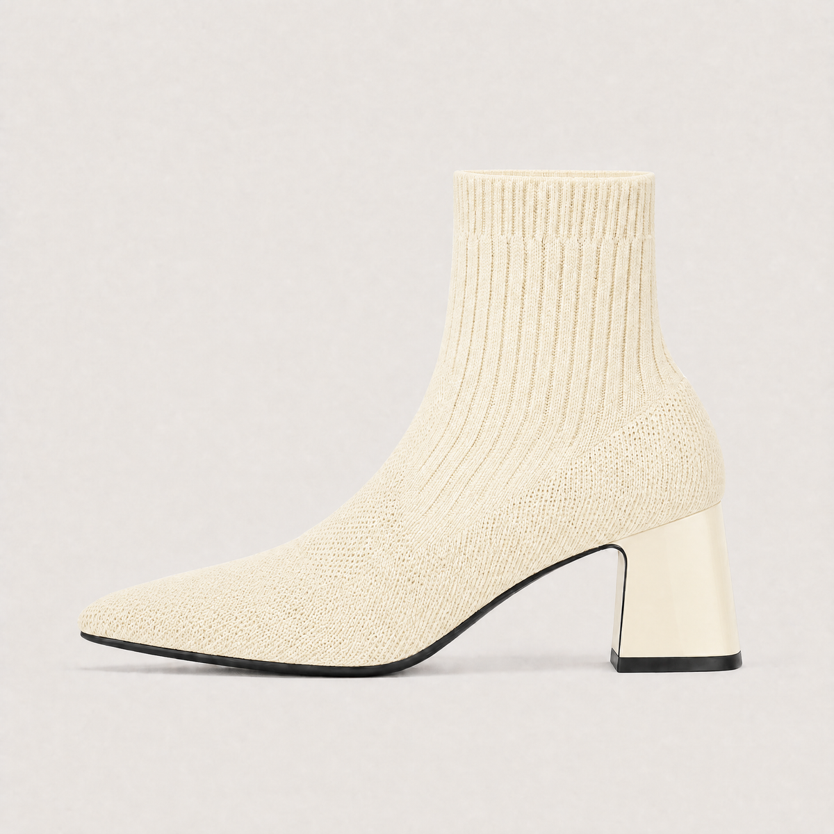 Bottes mi-mollet en textile à talon bloc — Amielle Paris — vue 8