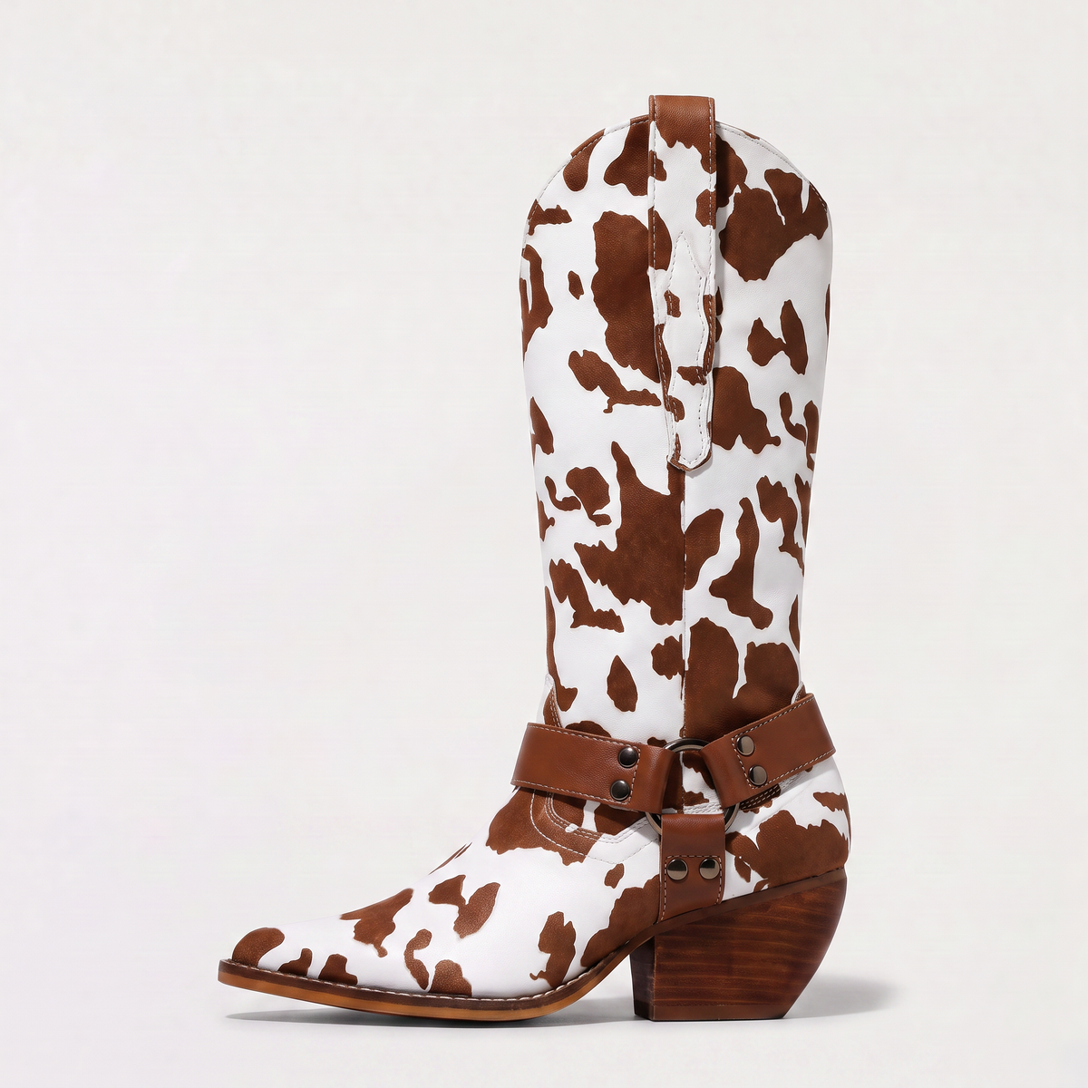Bottes western mi-mollet à motif vache — Amielle Paris — vue 6