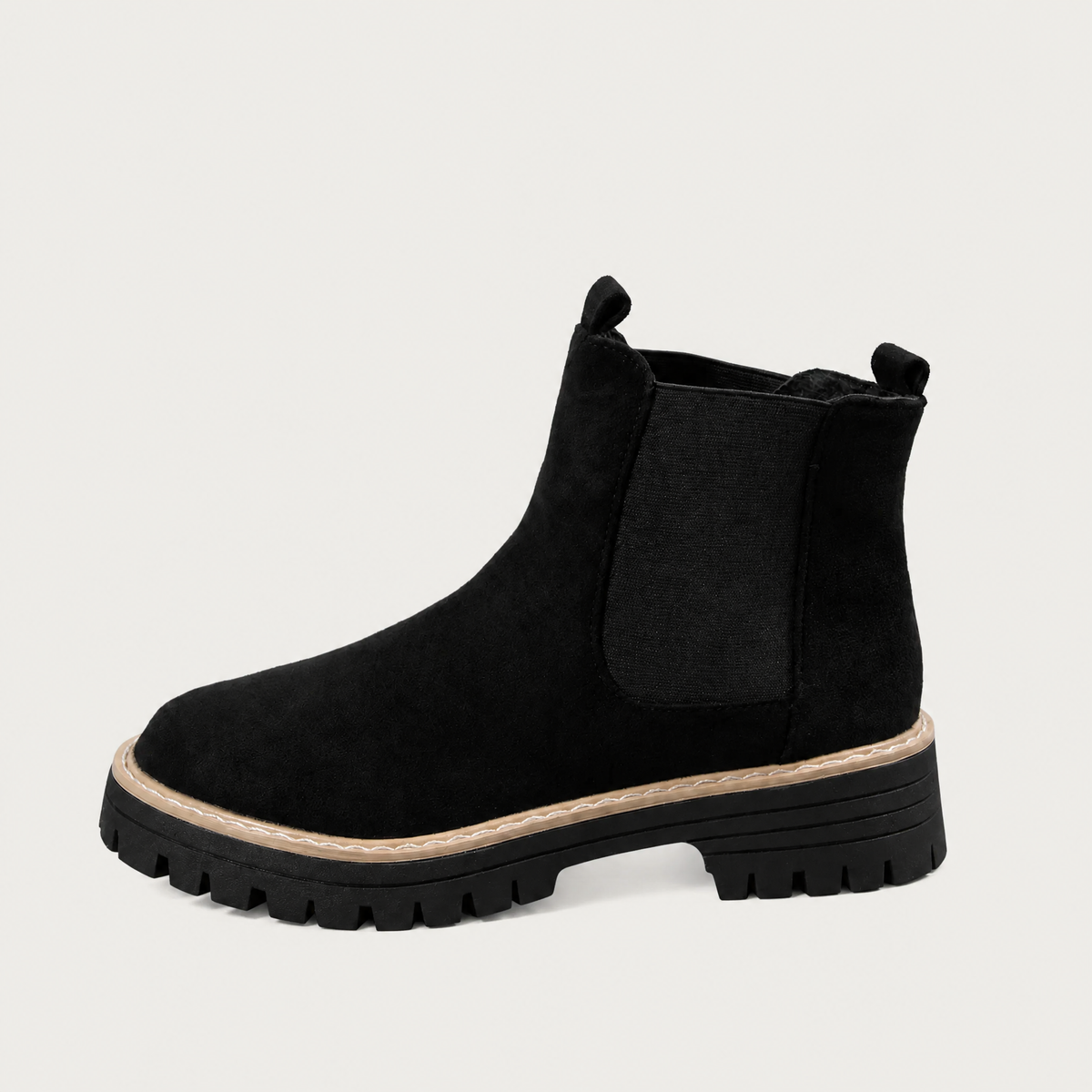 Bottines en daim à bout rond et talon bloc — Amielle Paris — vue 9