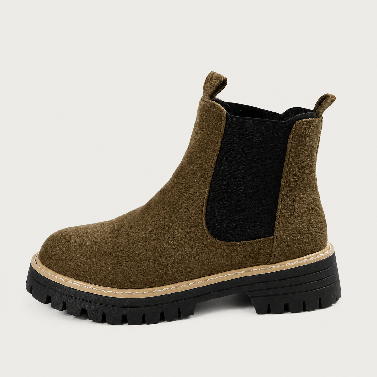 Bottines en daim à bout rond et talon bloc — Amielle Paris — vue 8