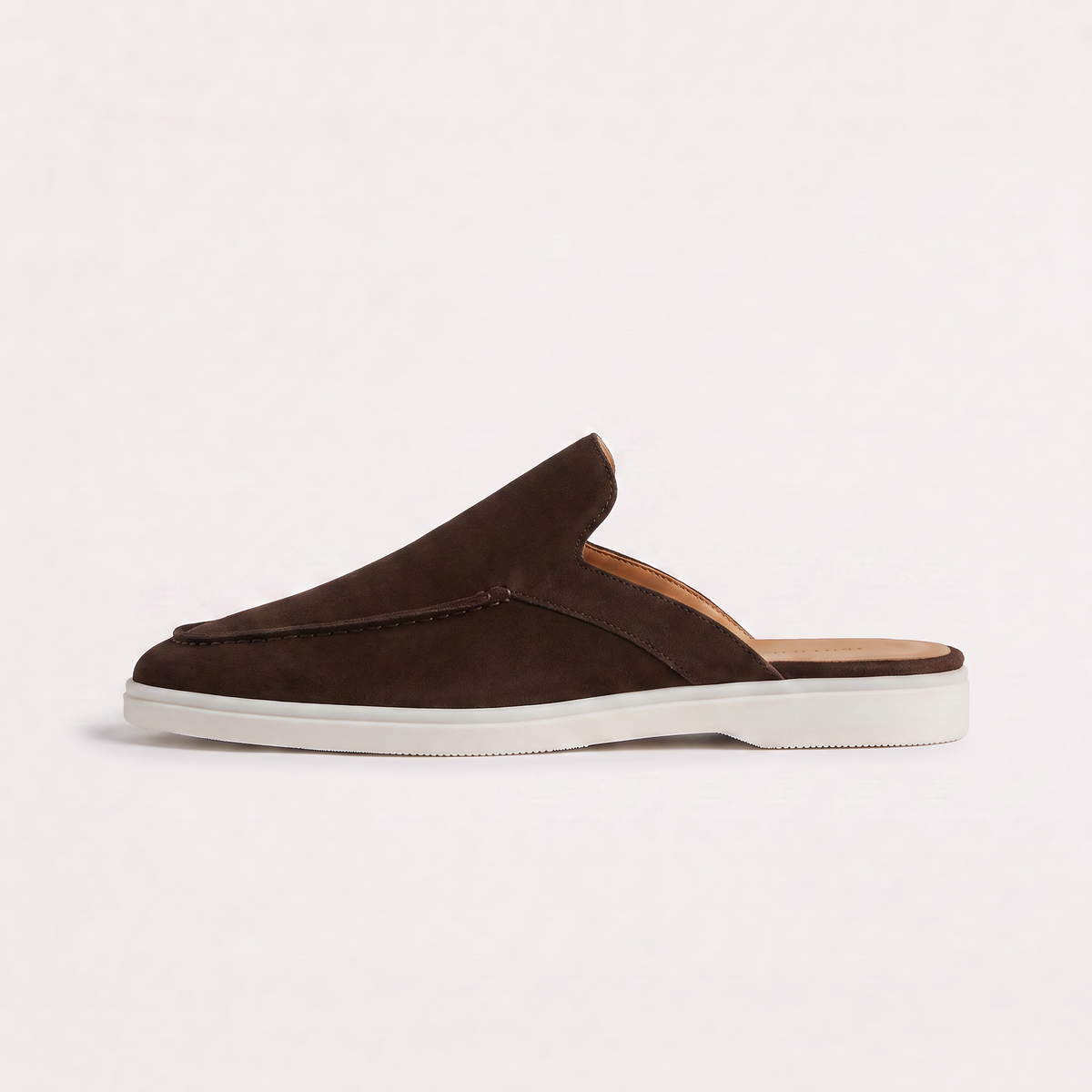 Mules façon mocassins en daim à bout amande — Amielle Paris — vue 8