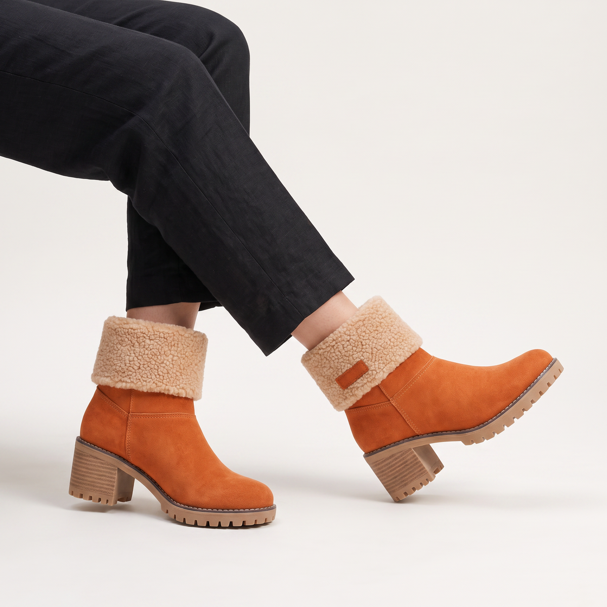 Bottines effet daim à revers doublé peluche — Amielle Paris — vue 5