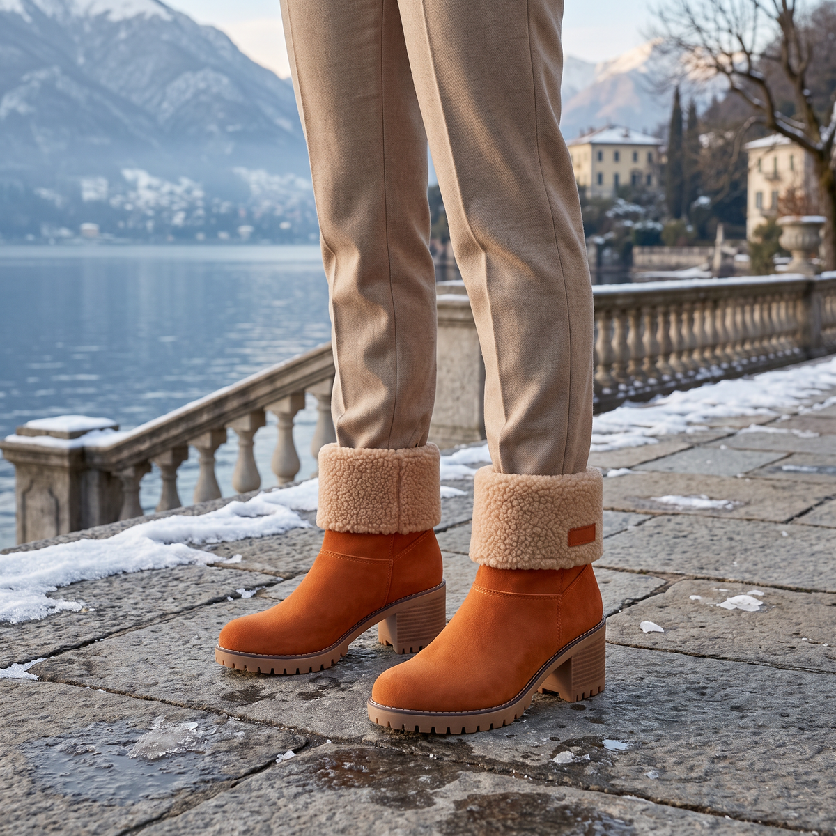 Bottines effet daim à revers doublé peluche — Amielle Paris — vue 2