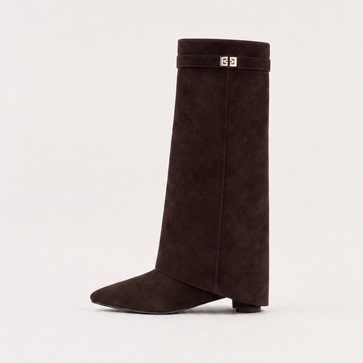 Bottes à tige évasée, détail métallique et talon bloc — Amielle Paris — vue 6