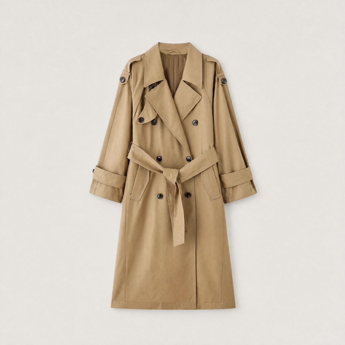 Trench ample en coton croisé et ceinturé — Amielle Paris — vue 7