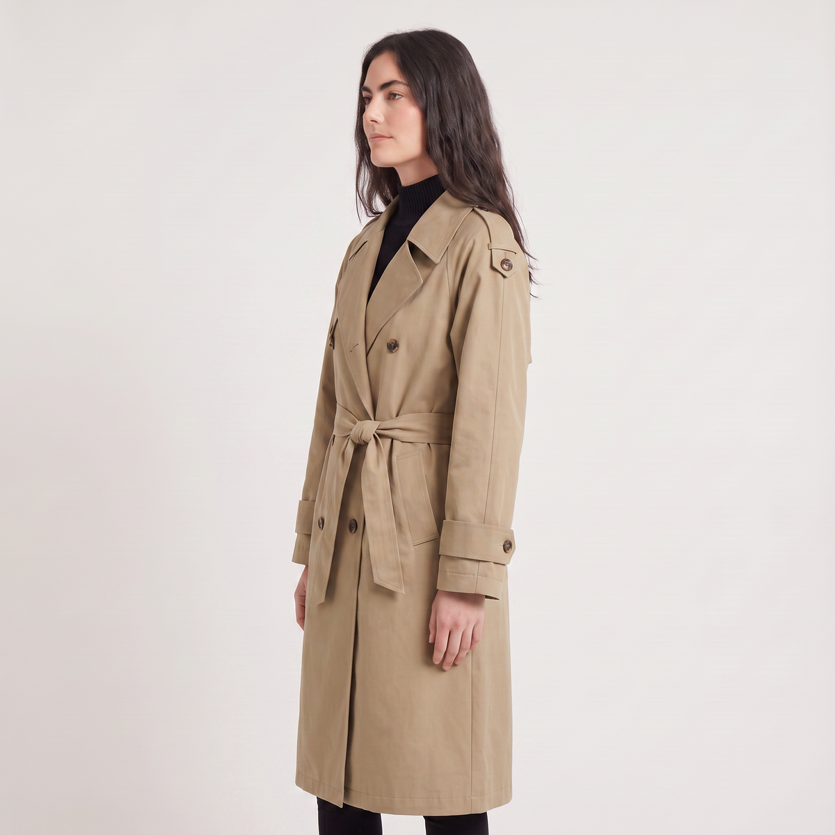 Trench ample en coton croisé et ceinturé — Amielle Paris — vue 6