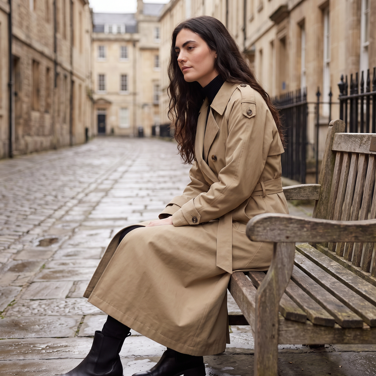 Trench ample en coton croisé et ceinturé — Amielle Paris — vue 3