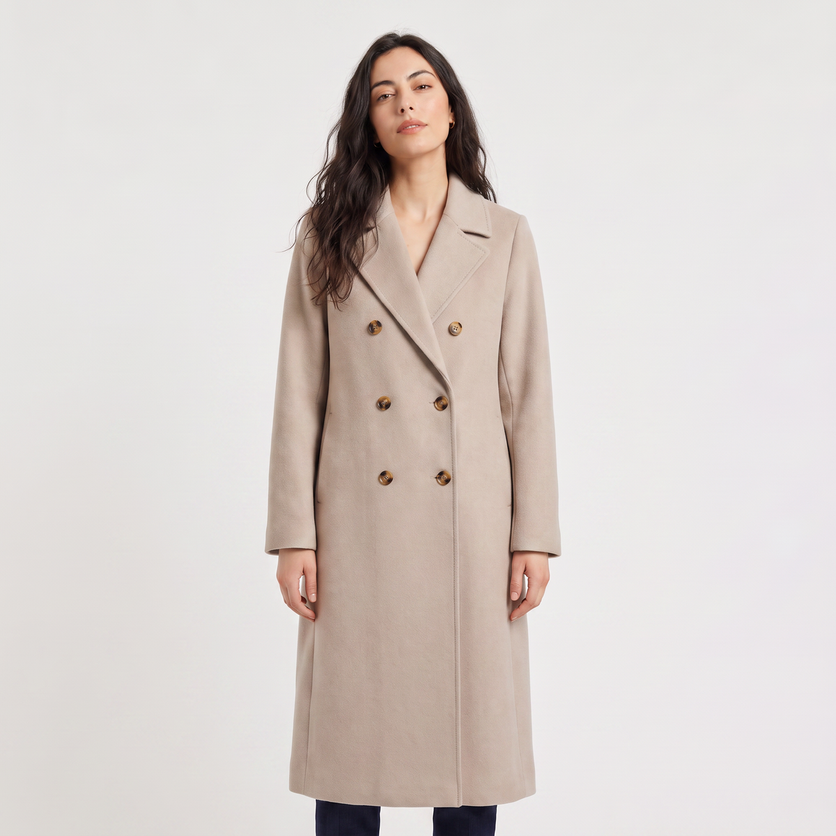 Manteau long croisé en laine mélangée — Amielle Paris — vue 1