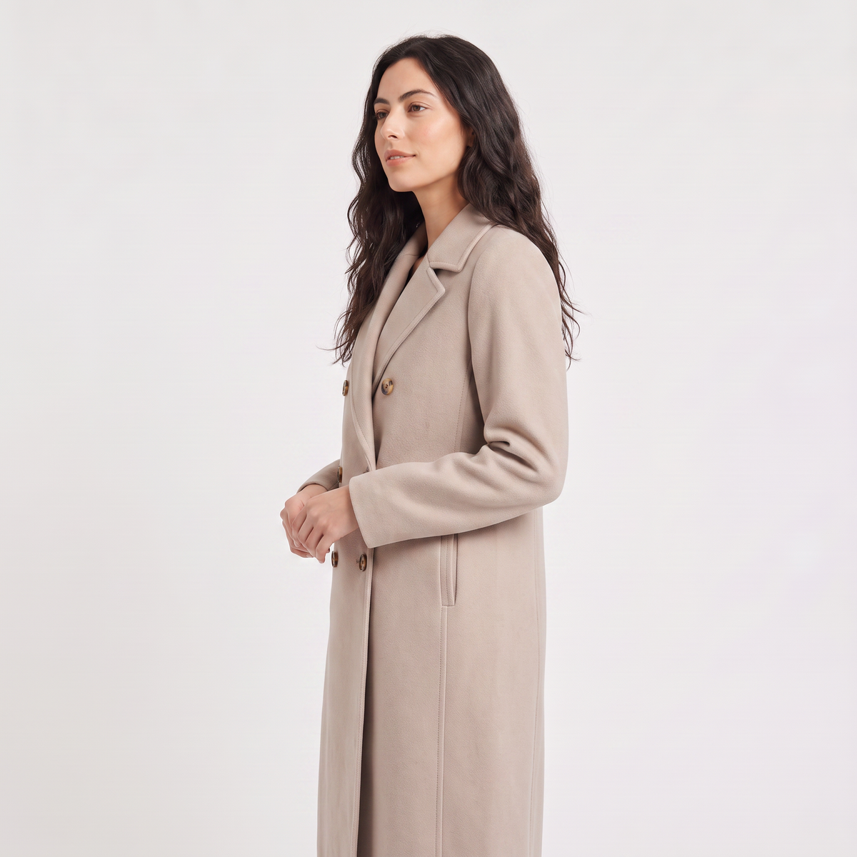 Manteau long croisé en laine mélangée — Amielle Paris — vue 4