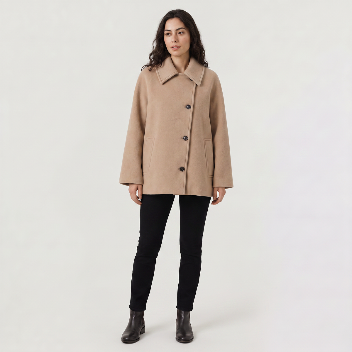 Manteau long ample à doublure contrastée — Amielle Paris — vue 4