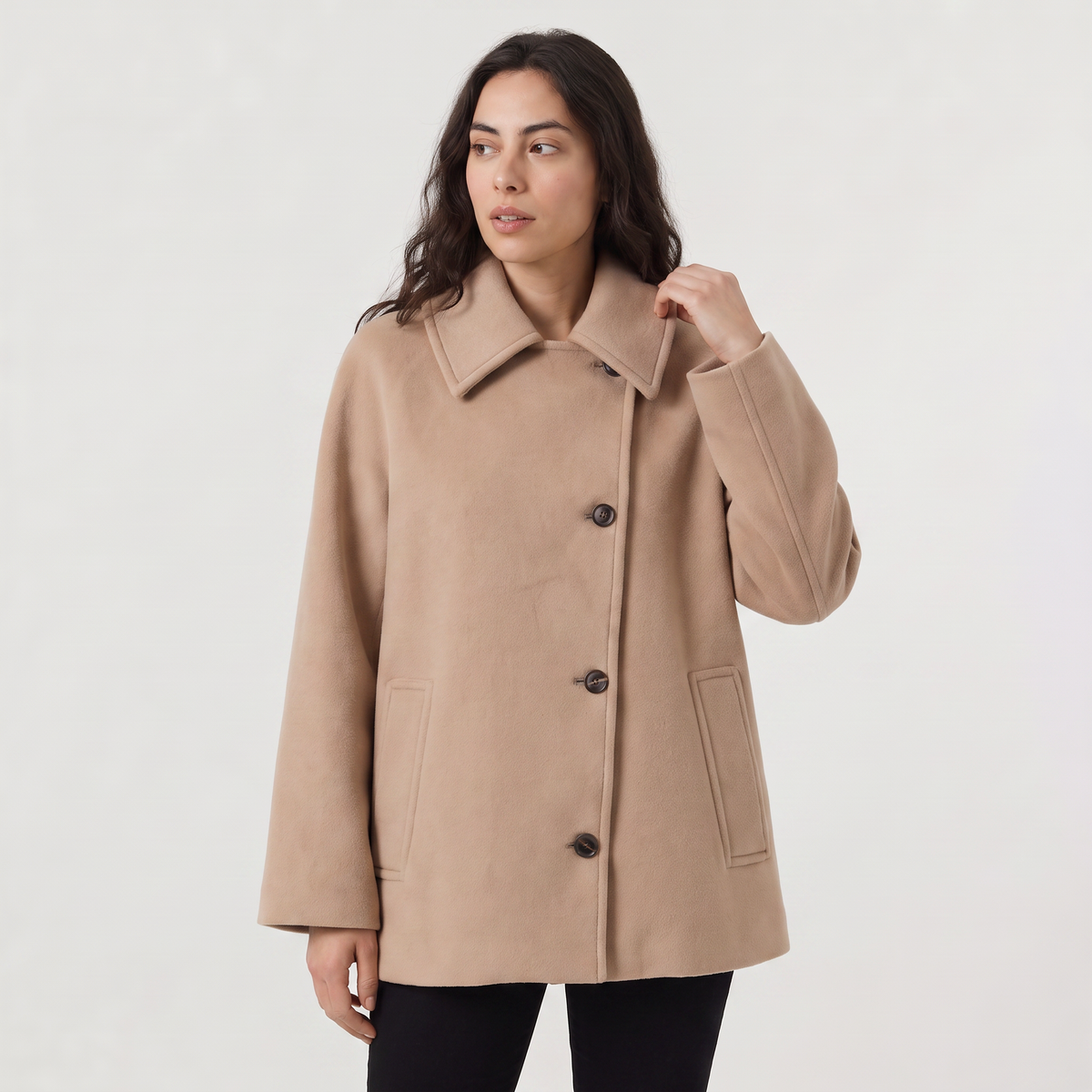 Manteau long ample à doublure contrastée — Amielle Paris — vue 1
