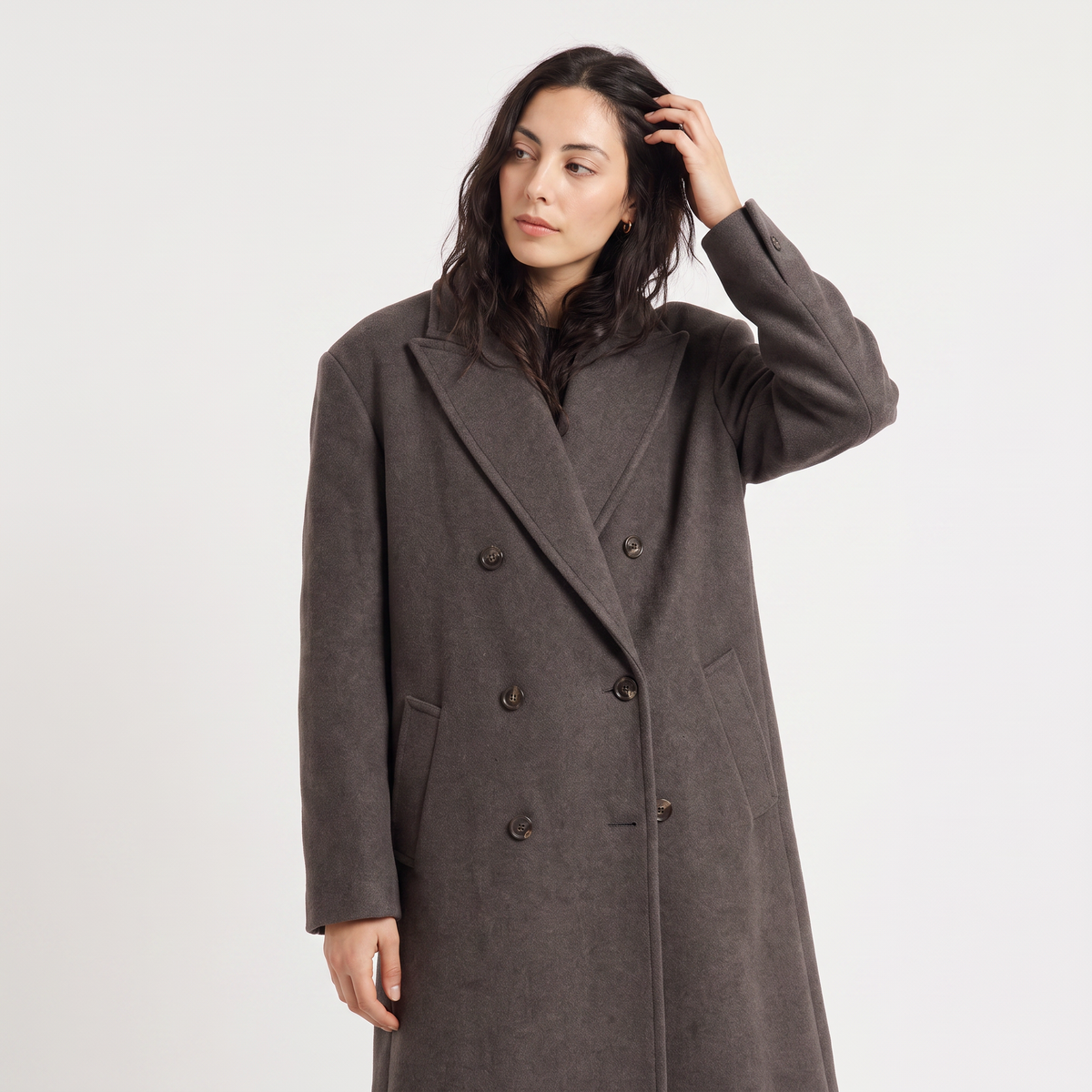 Manteau long ample à double boutonnage — Amielle Paris — vue 3