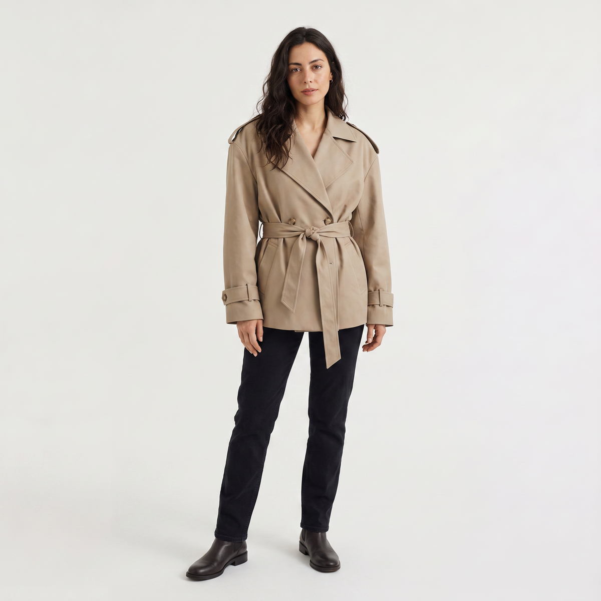 Manteau court ample en laine mélangée — Amielle Paris — vue 3