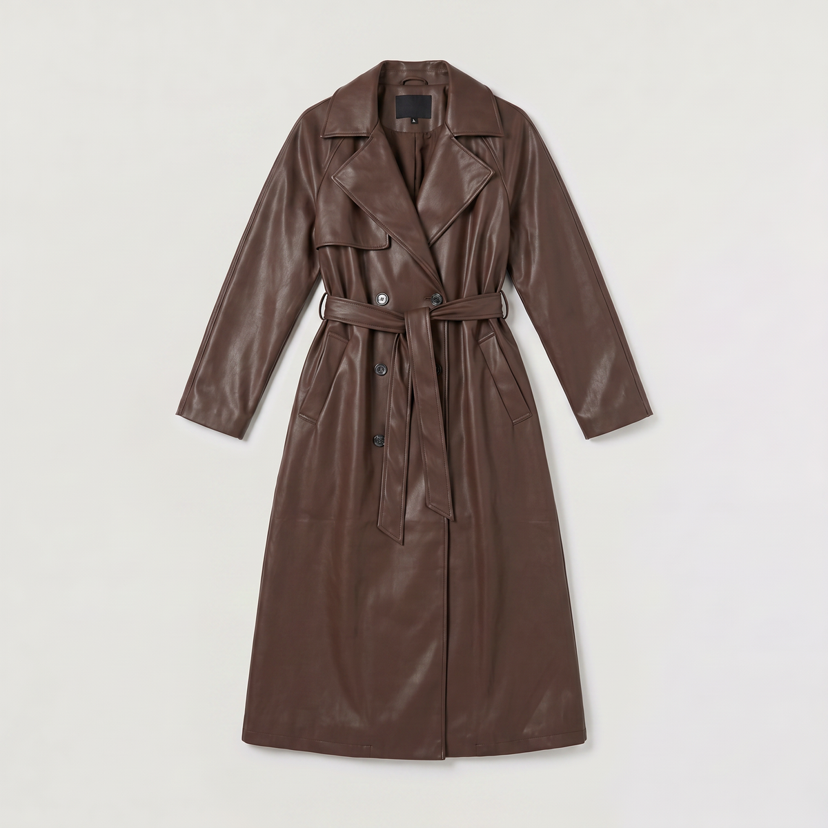 Trench midi ceinturé en simili cuir — Amielle Paris — vue 6