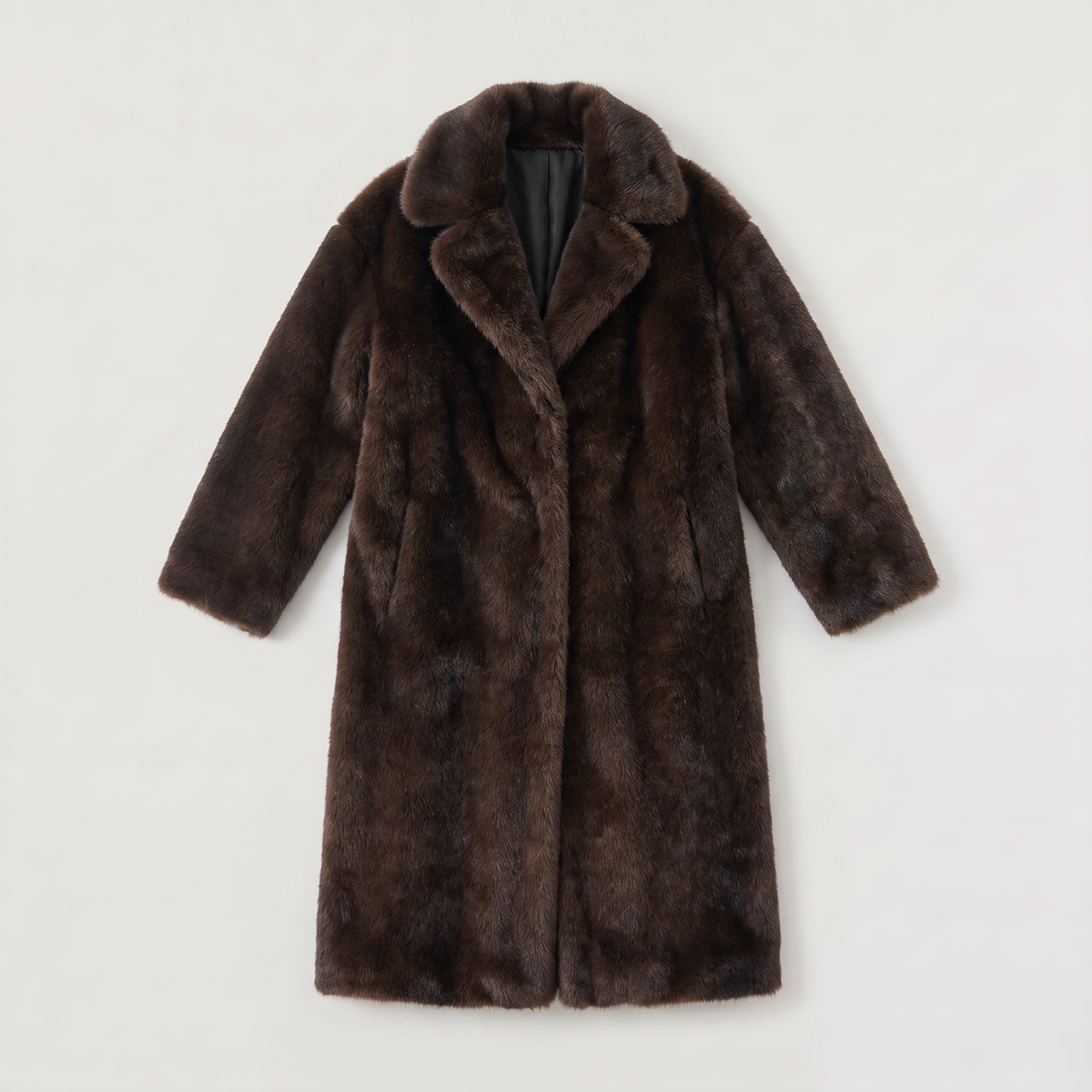 Manteau long en fausse fourrure à deux boutons — Amielle Paris — vue 4