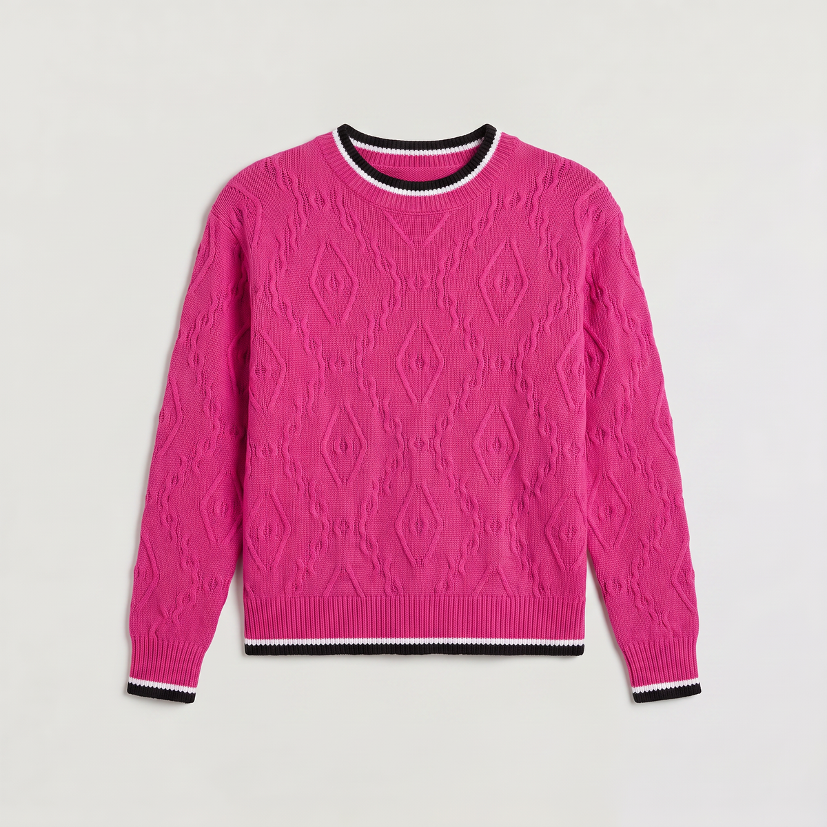 Pull à col et poignets rayés contrastants — Amielle Paris — vue 7