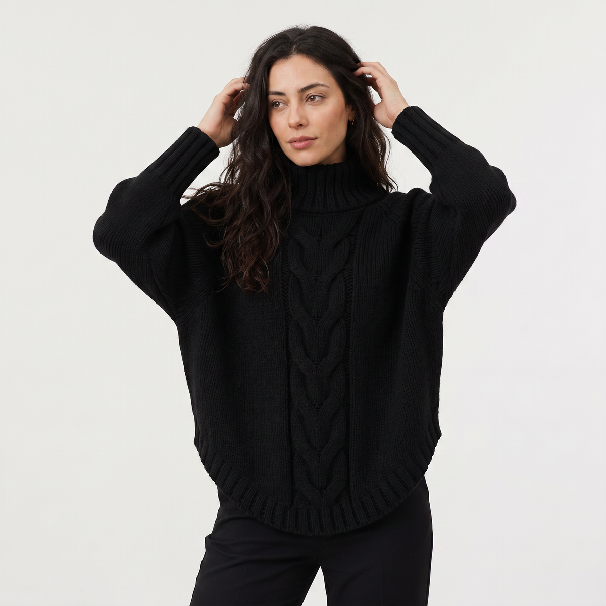 Pull à col roulé et panneau torsadé central — Amielle Paris — vue 8