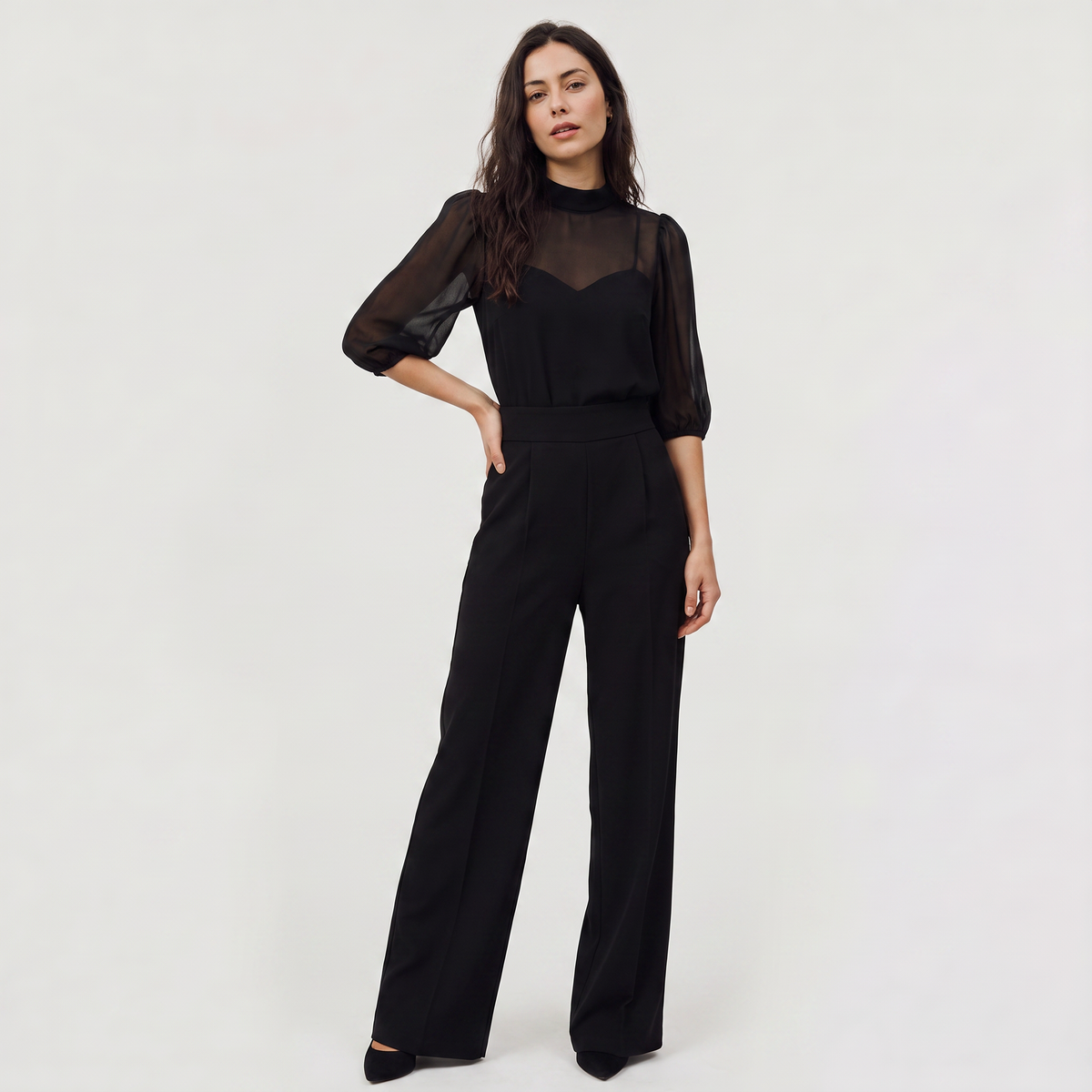 Combinaison pantalon large à manches bouffantes — Amielle Paris — vue 3