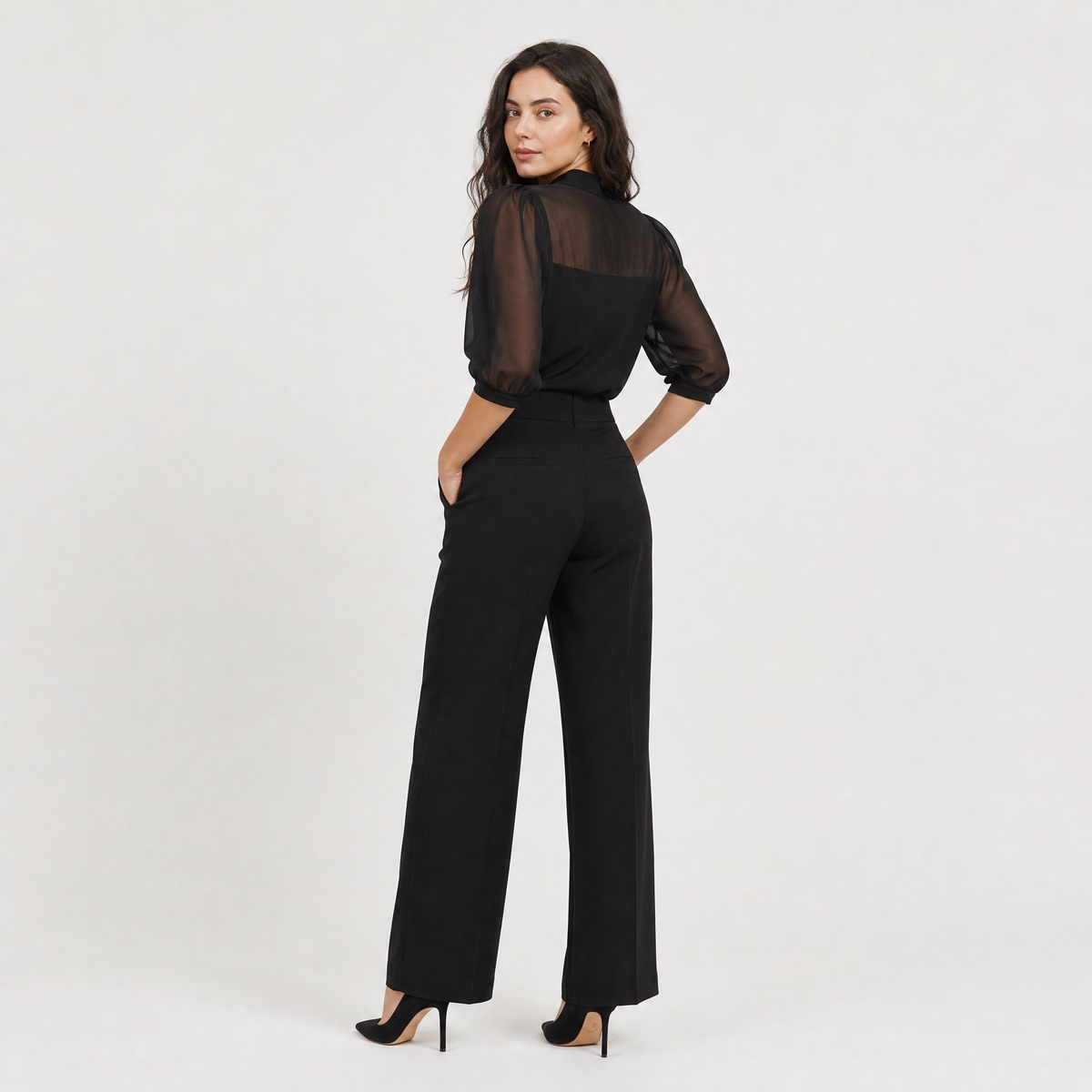 Combinaison pantalon large à manches bouffantes — Amielle Paris — vue 4