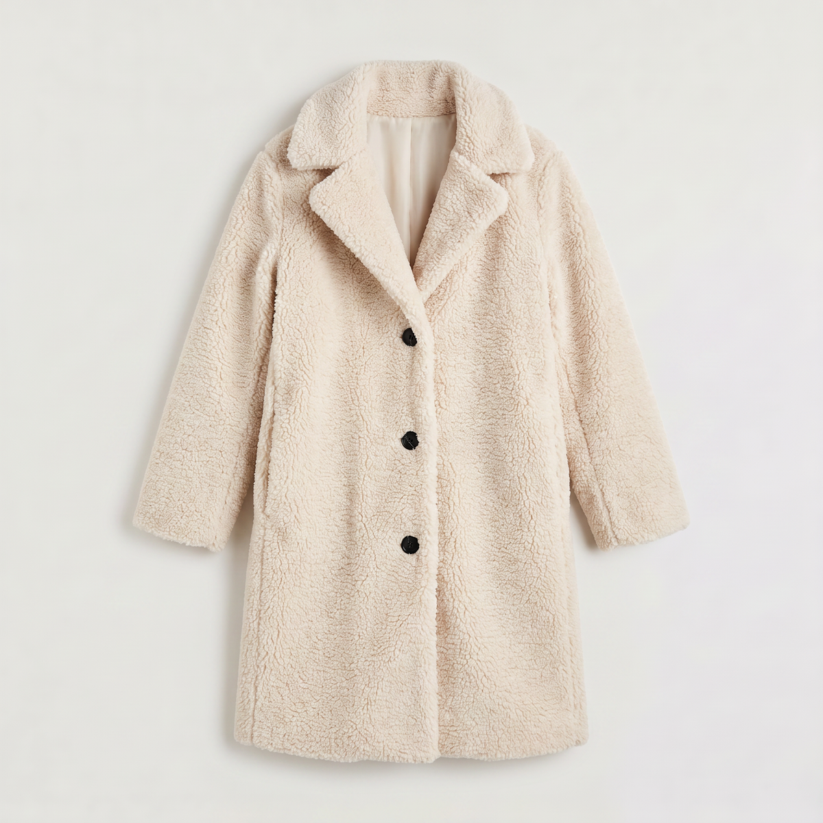 Manteau long teddy à revers crantés — Amielle Paris — vue 7