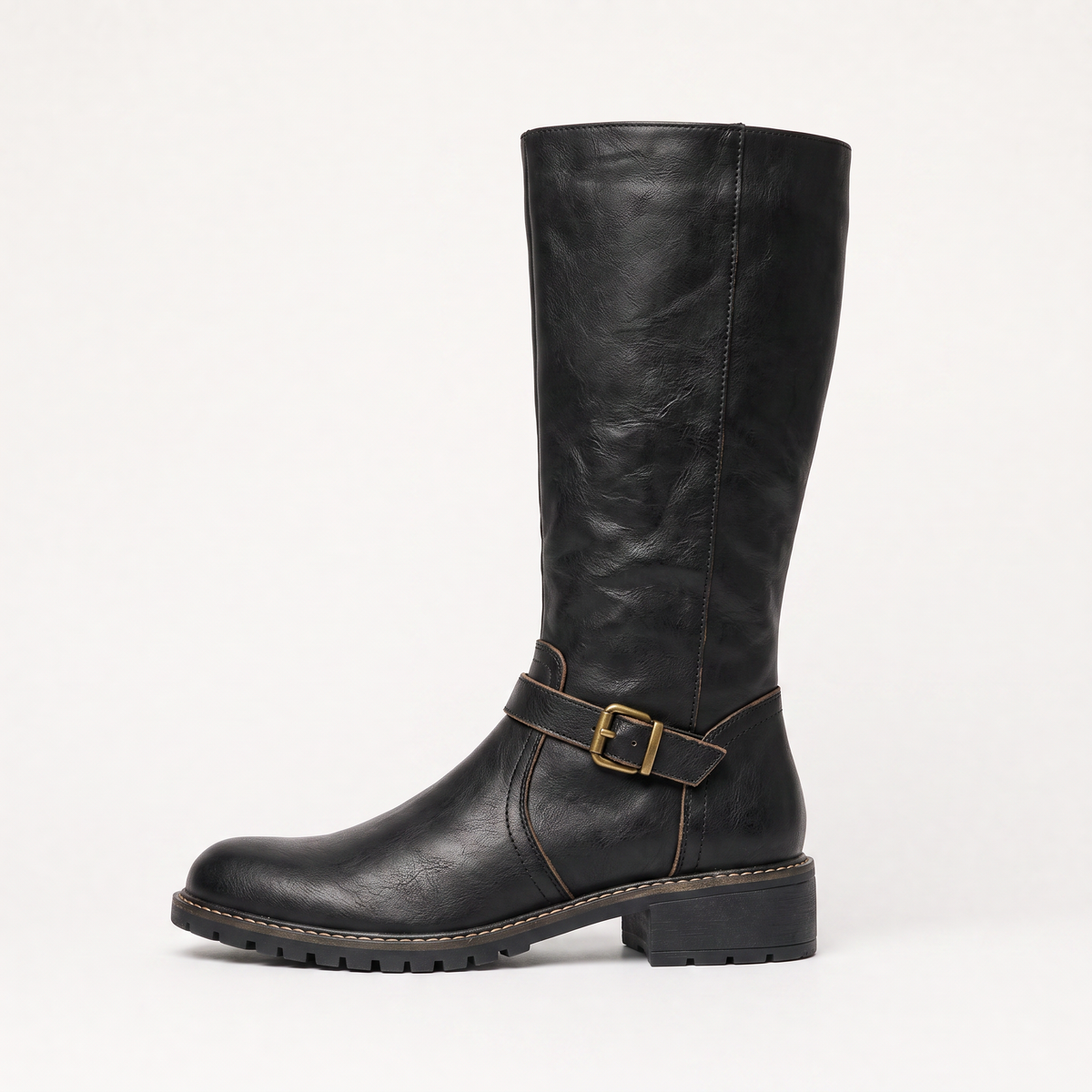 Bottes cavalières en simili cuir à boucle décorative — Amielle Paris — vue 7