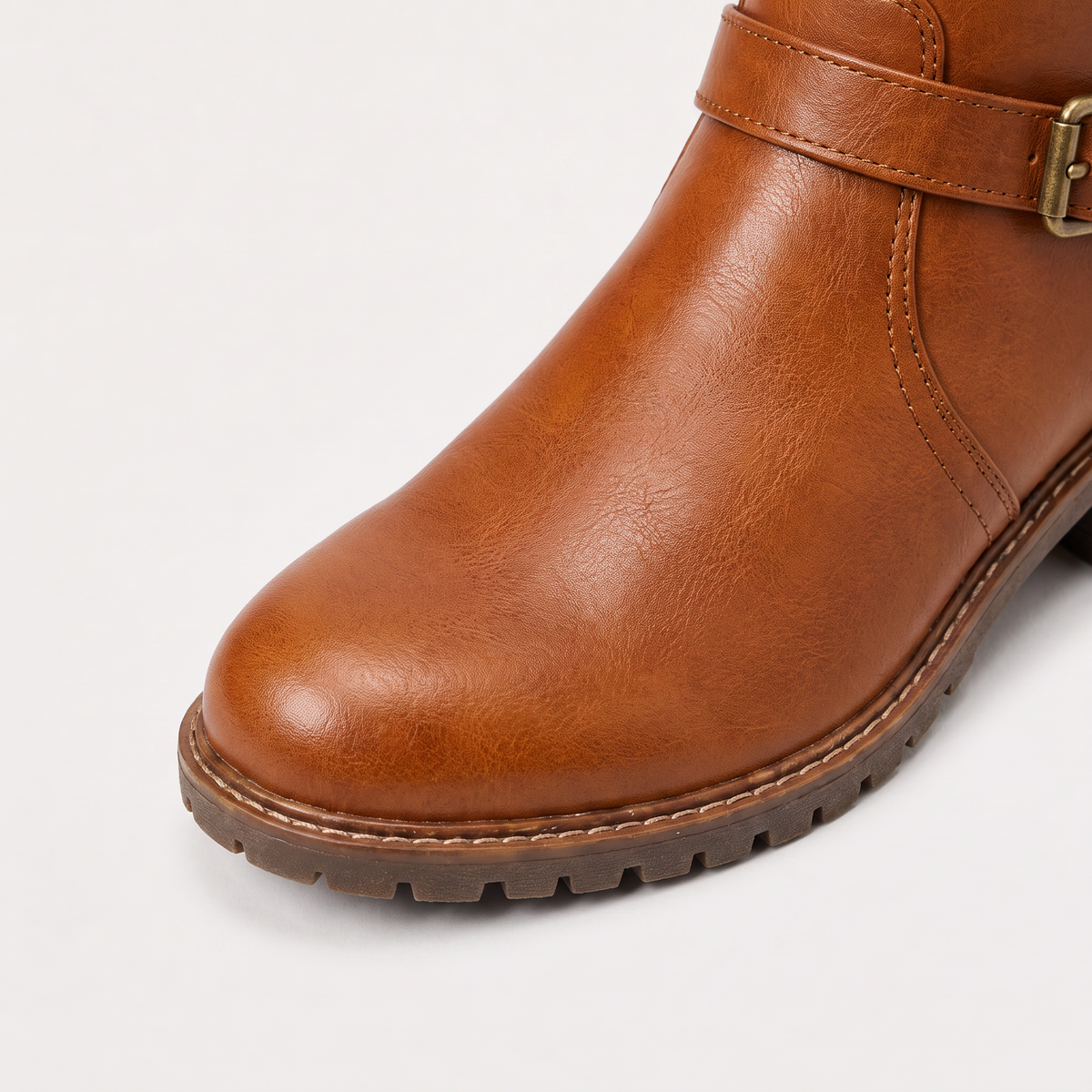 Bottes cavalières en simili cuir à boucle décorative — Amielle Paris — vue 3