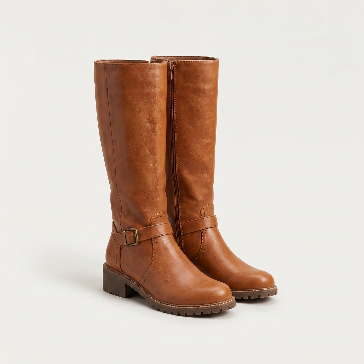 Bottes cavalières en simili cuir à boucle décorative — Amielle Paris — vue 4