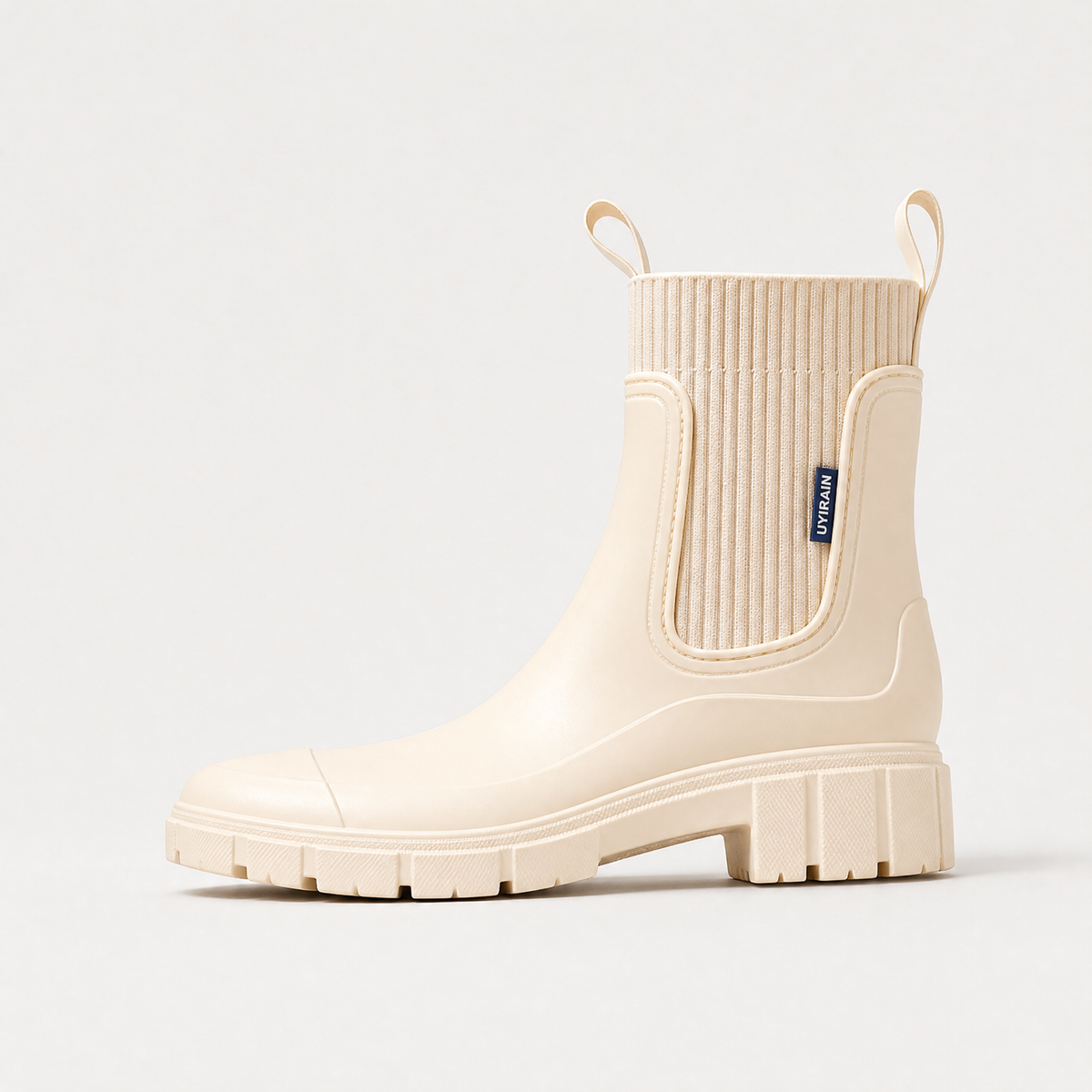 Bottines Chelsea à élastiques côtelés et semelle épaisse — Amielle Paris — vue 1