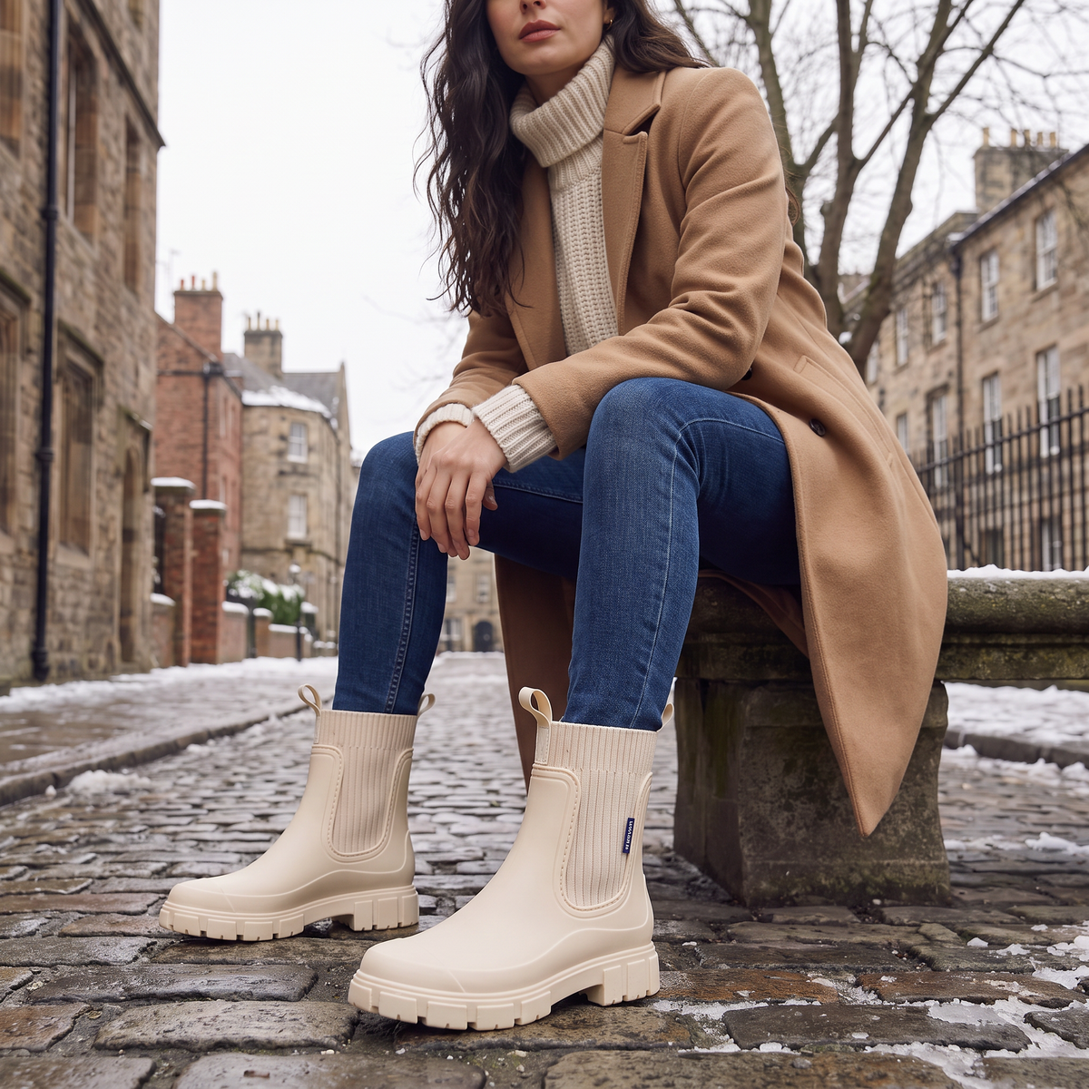 Bottines Chelsea à élastiques côtelés et semelle épaisse — Amielle Paris — vue 2